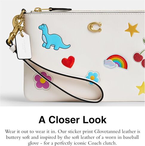 Coach Essential Small Wristlet with Sticker Print, B4/Chalk Multi in Saudi Arabia