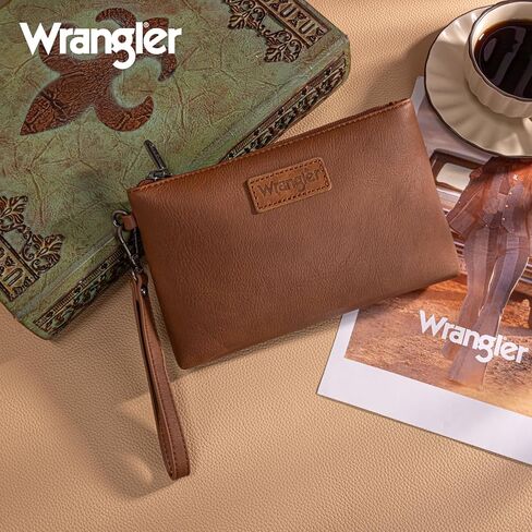 Wrangler Wristlet Wallet for Women Large Wristlet Clutch Purse Causal Travel Handbag with Zipper Detachable Wrist Strap in Saudi Arabia