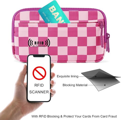 معصم معصم للنساء ، RFID Wallet Crossbody مع 4 سستة ، منظم الهاتف الخليوي حامل بطاقة الائتمان in Kuwait