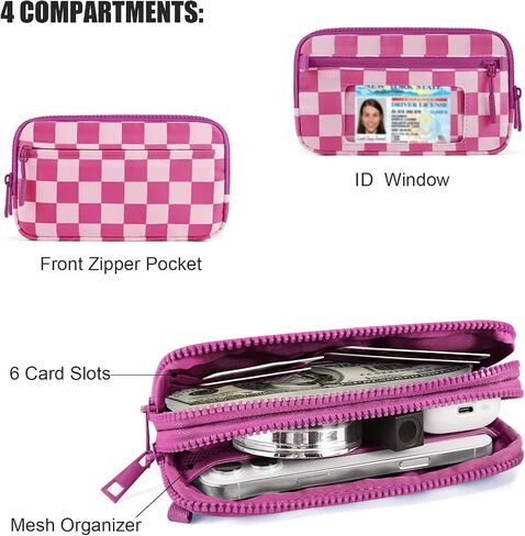معصم معصم للنساء ، RFID Wallet Crossbody مع 4 سستة ، منظم الهاتف الخليوي حامل بطاقة الائتمان in Kuwait