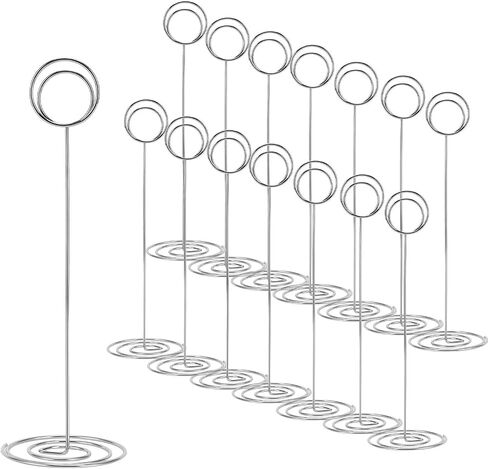 MANGZ 15 Pack 8.75 Inch Tall Table Number Holder, Place Card Holder, Wire Photo Holder Clip Perfect for Weddings, Banquets in Saudi Arabia