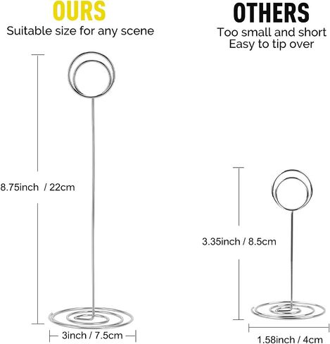 MANGZ 15 Pack 8.75 Inch Tall Table Number Holder, Place Card Holder, Wire Photo Holder Clip Perfect for Weddings, Banquets in Saudi Arabia