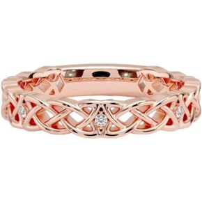 Moissanite Engagement Ring Colorless VVS1 10K 14K 18K Solid Gold & 925 Sterling Silver Celtic Knot Accents Anniversary Wedding Bridal Band Gift for Women in Saudi Arabia
