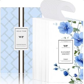 WEALD TRIBE 12 Packs Large-Bag Fresh Linen Scented Sachets for Closet and Drawer Deodorizer Home Fragrance | Air Freshener Long Lasting Large Sachets Bags Hanging in Kuwait