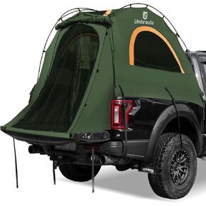 خيمة Umbrauto Pickup Truck مقاومة للماء PU3000mm طبقة مزدوجة لـ 6.4-6.7 قدم، خيام سرير شاحنة التخييم لشخصين، خيمة مثبتة على السيارة مع مظلة قابلة للإزالة وحقيبة حمل in Kuwait