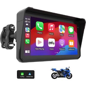 60Hz Motorcycle Carplay with 6" IPS 1440 * 720 Touchscreen, Portable Wireless Carplay/Android Auto GPS Navigation System for Motorbike, Support Bluetooth, Siri, Google Assistant, IP68 Waterproof in Saudi Arabia