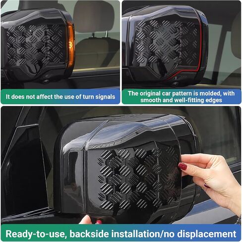Defender Rearview Mirror Cover | Gloss Black ABS Anti-Scratch Protection Guards | Land Rover Defender 2020-2025 90 110 130 Accessories | Easy Installation Exterior Decoration Armor Accessory in Saudi Arabia