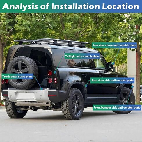 Defender Rearview Mirror Cover | Gloss Black ABS Anti-Scratch Protection Guards | Land Rover Defender 2020-2025 90 110 130 Accessories | Easy Installation Exterior Decoration Armor Accessory in Saudi Arabia