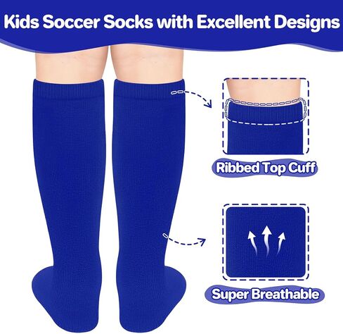Qikqik Kids Soccer Soccer Socks Toddler Soccer Socks Youth Baseball Socks Boys Football Socks Girls Softball Sock for Girls Youth in Kuwait