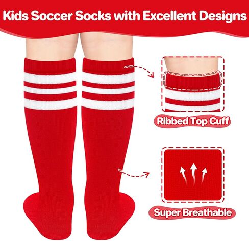 Qikqik Kids Soccer Soccer Socks Toddler Soccer Socks Youth Baseball Socks Boys Football Socks Girls Softball Sock for Girls Youth in Kuwait