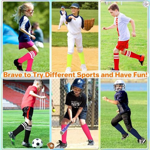 Qikqik Kids Soccer Soccer Socks Toddler Soccer Socks Youth Baseball Socks Boys Football Socks Girls Softball Sock for Girls Youth in Kuwait