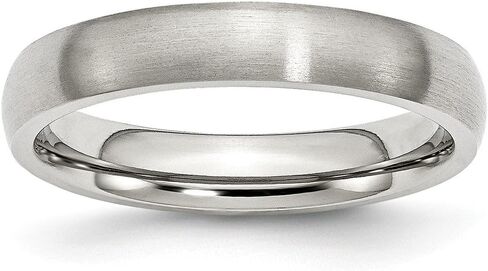 Solid Stainless Steel 4mm Matte Brushed Finish Plain Classic Wedding Band Ring Comfort-Fit in Saudi Arabia