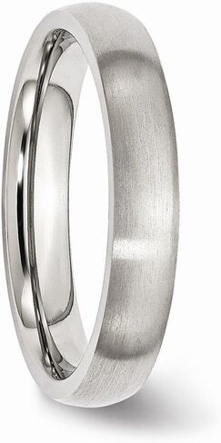 Solid Stainless Steel 4mm Matte Brushed Finish Plain Classic Wedding Band Ring Comfort-Fit in Saudi Arabia
