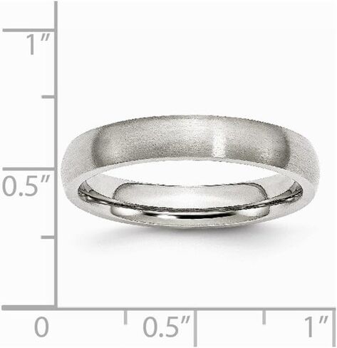 Solid Stainless Steel 4mm Matte Brushed Finish Plain Classic Wedding Band Ring Comfort-Fit in Saudi Arabia
