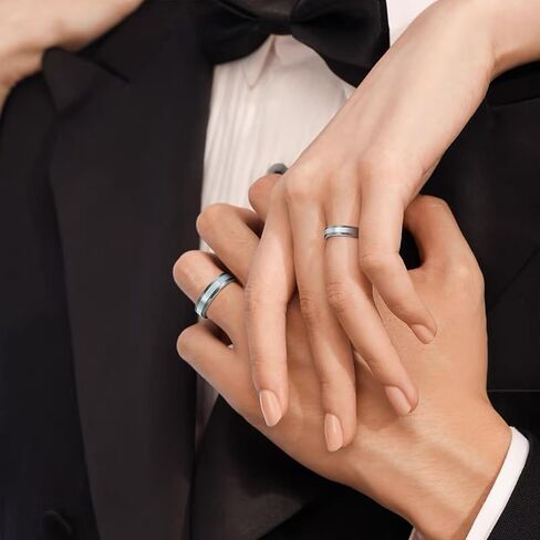 Titanium Wedding Bands with Mother of Pearl Inlay 6mm for Everyday Wear Comfort Fit Engagement Ring for Men Women in Saudi Arabia