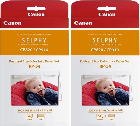 Canon RP-54 Color Ink/Paper Set, Compatible with SELPHY CP910/CP1200/CP1300 in Saudi Arabia