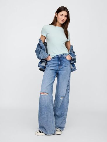 GAP Women's Solid Rib Knit Top in Saudi Arabia