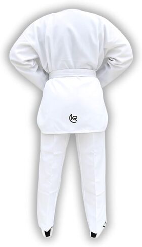 Hybrid Pro- White Taekwondo Uniform for Kids & Youth with Ribbed Fabric. Martial Arts Dobok for Training & Competition in Saudi Arabia