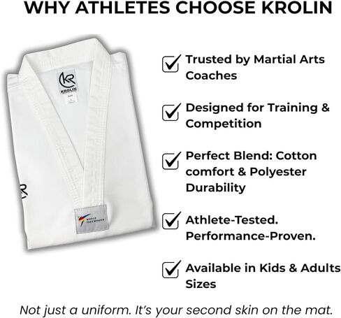 Hybrid Pro- White Taekwondo Uniform for Kids & Youth with Ribbed Fabric. Martial Arts Dobok for Training & Competition in Saudi Arabia