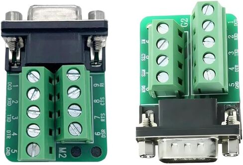 2PCS (1PCS Male 1PCS Female) DB37 Solderless Connector, RS232 D-SUB Serial to 2 Row 37-pin Port Terminal Adapter Breakout Board with Nuts in Kuwait