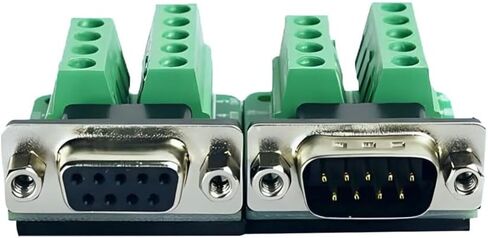 2PCS (1PCS Male 1PCS Female) DB37 Solderless Connector, RS232 D-SUB Serial to 2 Row 37-pin Port Terminal Adapter Breakout Board with Nuts in Kuwait