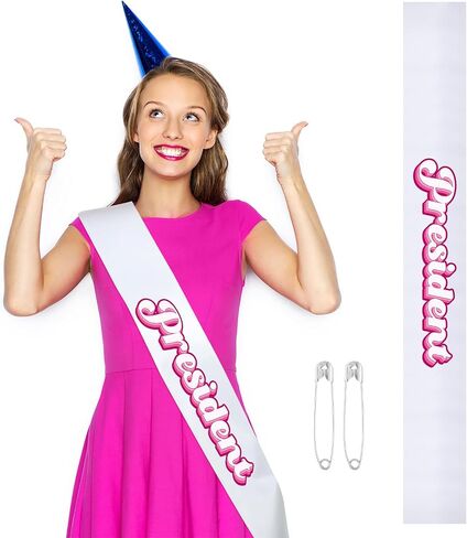 Sash Female Role-Playing Supplies with Pins for Halloween Events Elections Parties and Activities (President) in Saudi Arabia