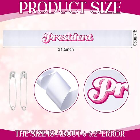 Sash Female Role-Playing Supplies with Pins for Halloween Events Elections Parties and Activities (President) in Saudi Arabia