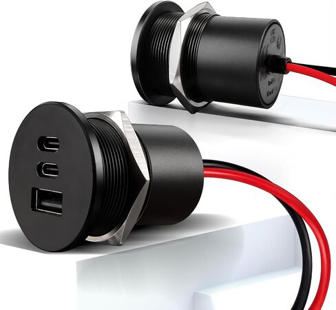 Acegoo 78W 12V USB Outlet ، مزدوج 30W PD3.0 Type-C & 18W QC3.0 ALUMINUM CAR CARCER SOCKER in Kuwait