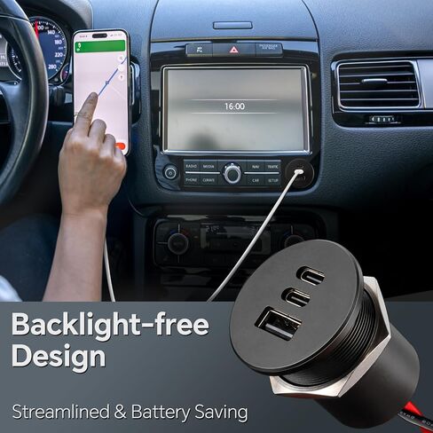Acegoo 78W 12V USB Outlet ، مزدوج 30W PD3.0 Type-C & 18W QC3.0 ALUMINUM CAR CARCER SOCKER in Kuwait