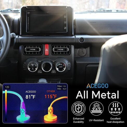 Acegoo 78W 12V USB Outlet ، مزدوج 30W PD3.0 Type-C & 18W QC3.0 ALUMINUM CAR CARCER SOCKER in Kuwait