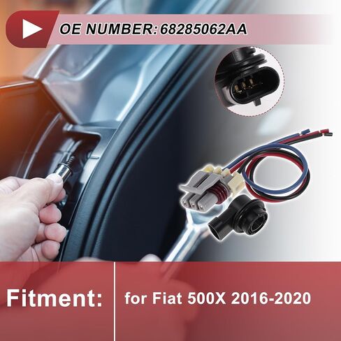 1 مجموعة من الأسلاك المقبس لضوء الذيل لـ Fiat 500X 2016-2020 No.68285062AA DRL أثناء النهار تشغيل مصباح المصباح. in Saudi Arabia