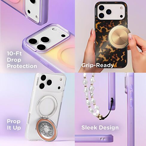 PopSockets iPhone 17 Pro Max Phone Case Compatible with MagSafe, for iPhone 17 Pro Max, Wireless Charging Compatible, Case Only - Clear in Saudi Arabia