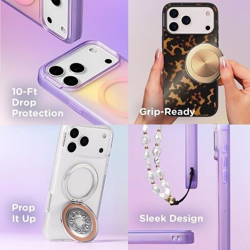 Popsockets iPhone 17 Phone Case متوافق مع Magsafe ، لجهاز iPhone 17 ، الشحن اللاسلكي المتوافق ، حالة فقط - الهالة in Saudi Arabia