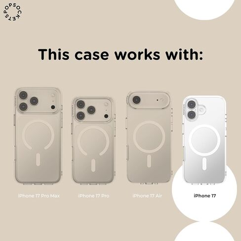 Popsockets iPhone 17 Phone Case متوافق مع Magsafe ، لجهاز iPhone 17 ، الشحن اللاسلكي المتوافق ، حالة فقط - الهالة in Saudi Arabia