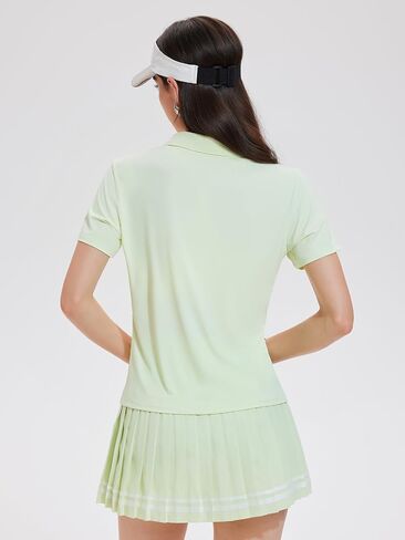 Women 2 Piece Pleated Tennis Skirt Set Polo V-Neck Golf Outfit Pickleball Athletic Dress with Built-in Shorts in Saudi Arabia