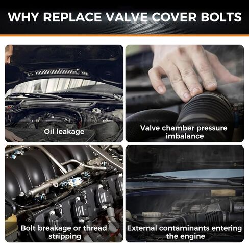 8+2 Set Ls Valve Cover Bolts with Grommet Seals, Grade 9.8 Alloy Steel Valve Cover Bolt - LS1 LS2 LS3 LQ4 LQ9 LS6 L92 L99 L33- Compatible with Chevy & GM 1997-2014 4.8L 5.3L 5.7L 6.0L 6.2L LS Engines in Saudi Arabia