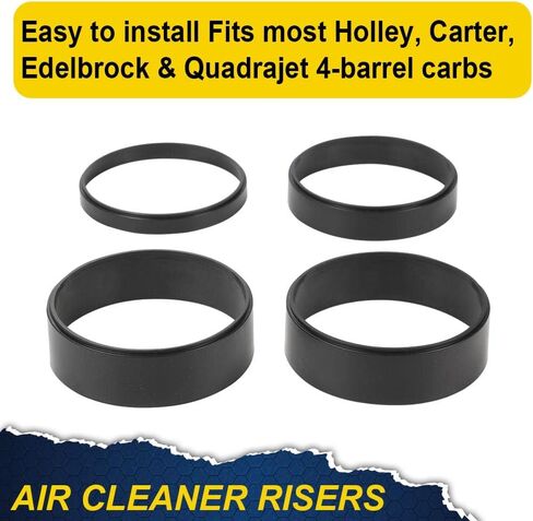 PIT66 4Pcs Air Cleaner Spacer Plastic Compatible with Edelbrock Holley Riser 1/2"-2"Kit Black in Saudi Arabia