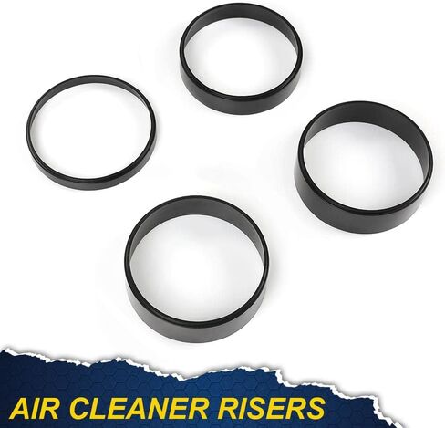 PIT66 4Pcs Air Cleaner Spacer Plastic Compatible with Edelbrock Holley Riser 1/2"-2"Kit Black in Saudi Arabia