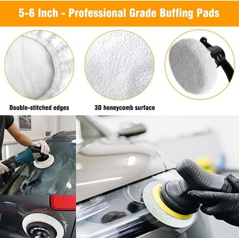 4 PCS CAR CAR PADS 5-6 Inch-منصات تلوين من الدرجة المهنية مع حواف مزدوجة مزدوجة للتفاصيل التلقائية واستعادة السطح in Saudi Arabia
