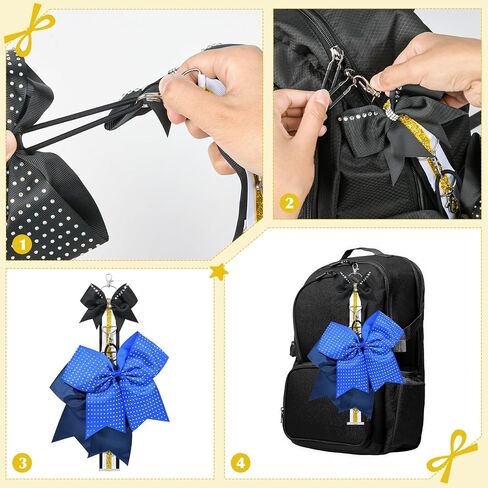 حامل القوس Deeka Cheer مع القوس المصغر لأكياس الظهر في سن المراهقة الفتيات اللمعان اللمعان التشجيع مفاتيح هدايا الهدايا المنظمات in Kuwait