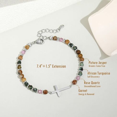 Dainty Cross Bracelet for Women, Christian Gifts for Women Friends Sister Daughter Mom Sister in Christ on Birthday Easter Christmas Stocking Stuffers Friendship Jewelry in Saudi Arabia