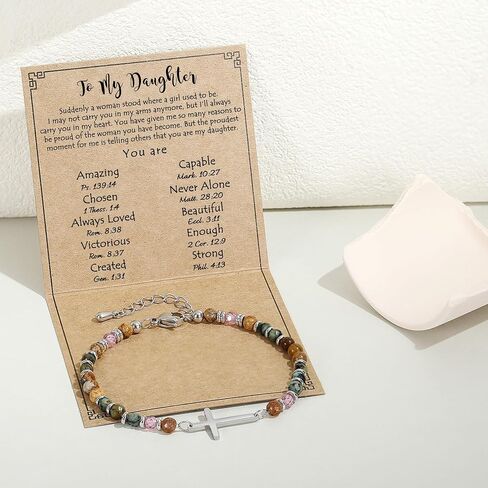Dainty Cross Bracelet for Women, Christian Gifts for Women Friends Sister Daughter Mom Sister in Christ on Birthday Easter Christmas Stocking Stuffers Friendship Jewelry in Saudi Arabia