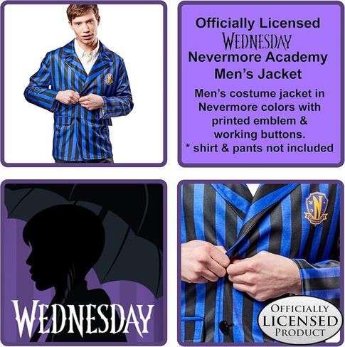 Rubies Men's Wednesday Nevermore Academy Costume Jacket in Saudi Arabia