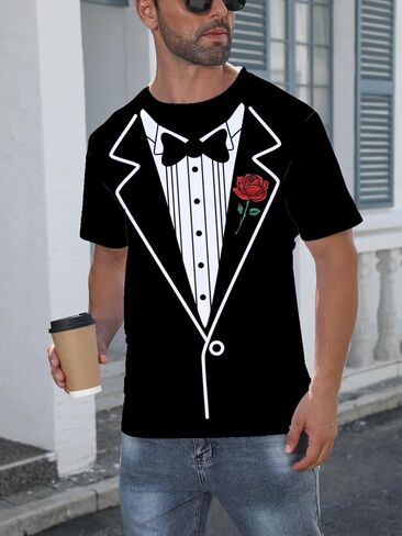 Unisex 3D Print Round Neck Short Sleeved Fashion Summer T-Shirt in Saudi Arabia