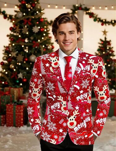 2-Piece Mens Halloween Christmas Blazer & Tie in Saudi Arabia