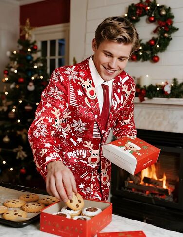 2-Piece Mens Halloween Christmas Blazer & Tie in Saudi Arabia