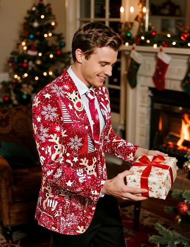 2-Piece Mens Halloween Christmas Blazer & Tie in Saudi Arabia