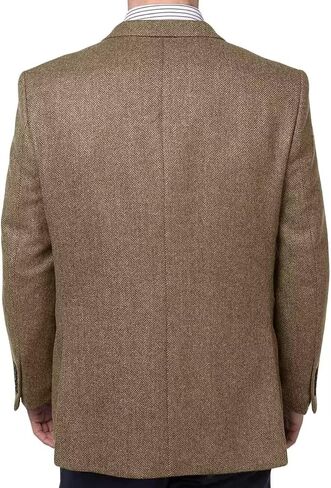 Men's Tweed Blazer Jacket 2 Button Lightweight Herringbone Casual Sport Coat Wedding Groomsmen Prom Jackets in Saudi Arabia