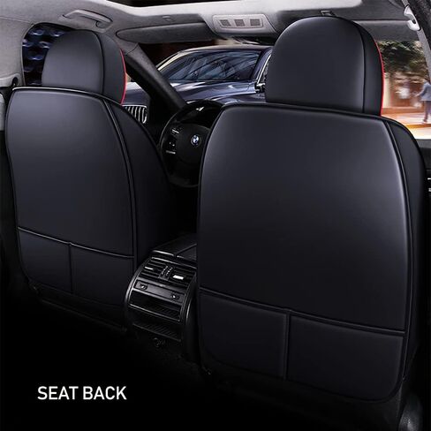 Full Set of Universal Fit Automotive Seat Covers fit for Audi 1999-2025 95% Models, PU Leather Automobile Interior Sets with Headrest & Back Pillow Black & Coffee Line in Saudi Arabia