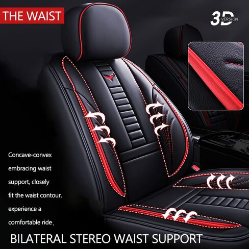 Full Set of Universal Fit Automotive Seat Covers fit for Audi 1999-2025 95% Models, PU Leather Automobile Interior Sets with Headrest & Back Pillow Black & Coffee Line in Saudi Arabia